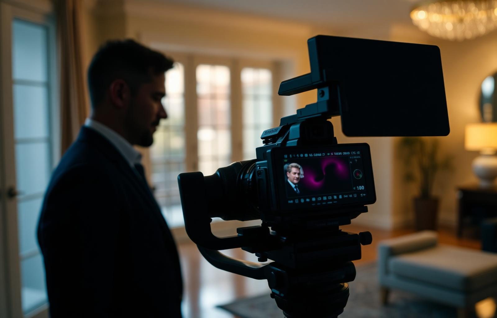 Agent being filmed on set
